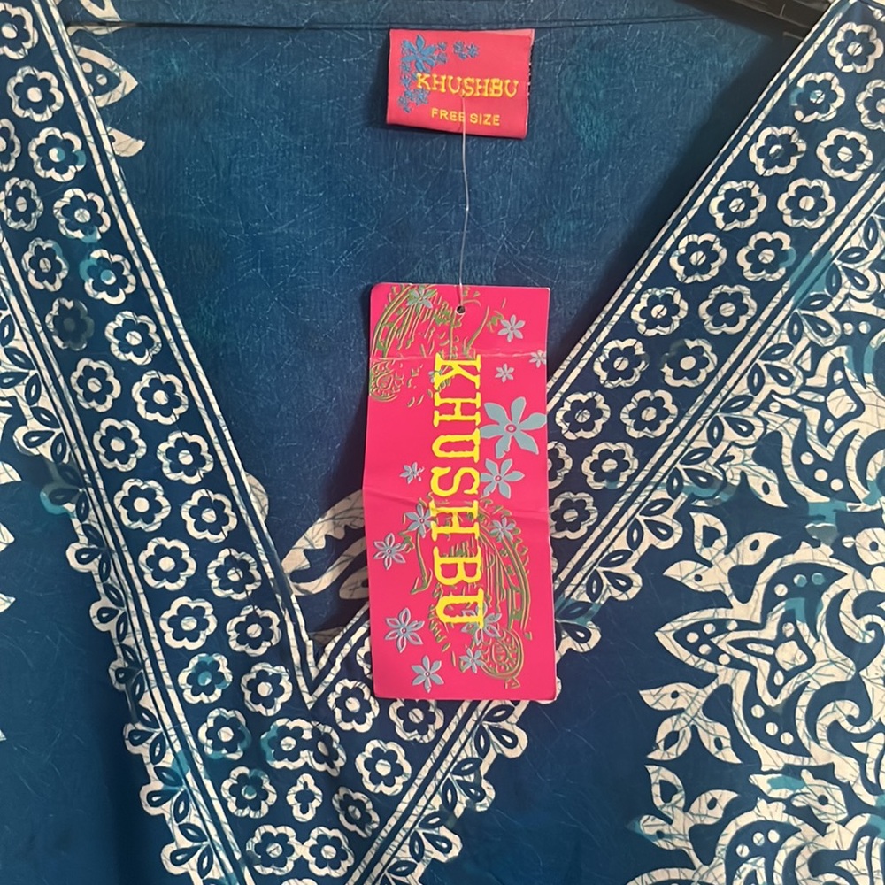NWT KHUSHBU woman’s large tunic swim cover shirt dress with elephants - Picture 2 of 6